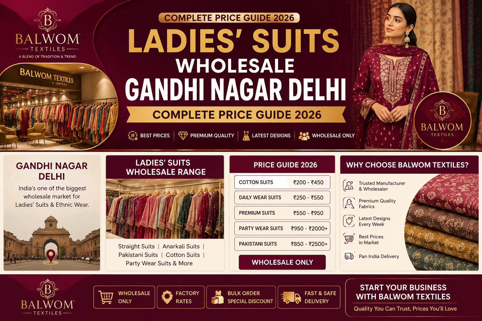 Ladies Suits Wholesale Gandhi Nagar Delhi: Complete Price Guide 2026